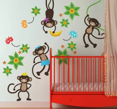 Barn parti apor väggdekal - Tenstickers