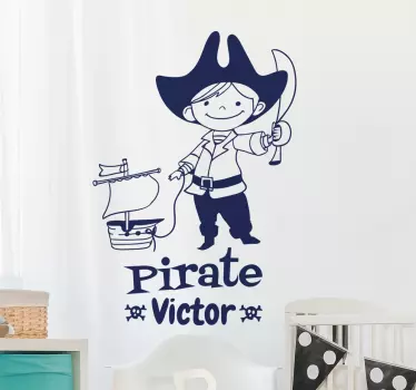 Barn personliga piratklistermärke - Tenstickers
