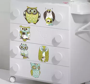 Barn uggla dekaler samling - Tenstickers