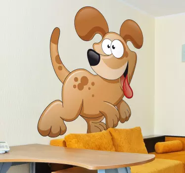 Barns komiska hundväggen klistermärke - Tenstickers