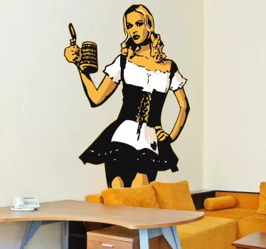 Bartender i bayersk stil kock klistermärke - Tenstickers