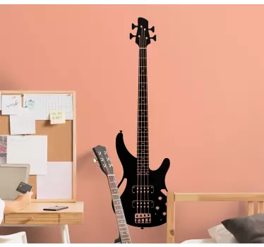 Bas gitarr rock n roll klistermärke - Tenstickers