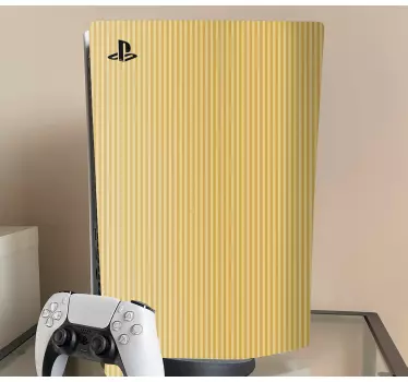 Beige färg med ränder klistermärke playstation 5 - Tenstickers