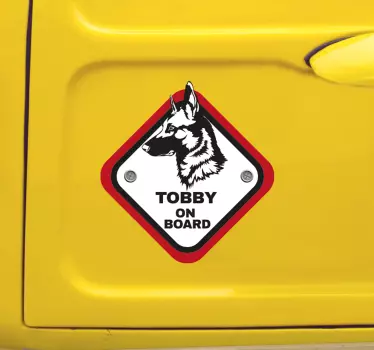 Belgiska herde baby i bil klistermärke - Tenstickers