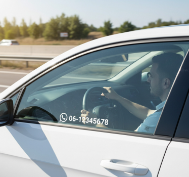 Bil klistermärke med personlig telefonnummer - Tenstickers