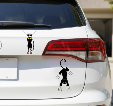 Bildekaler klösande svarta katter - Tenstickers