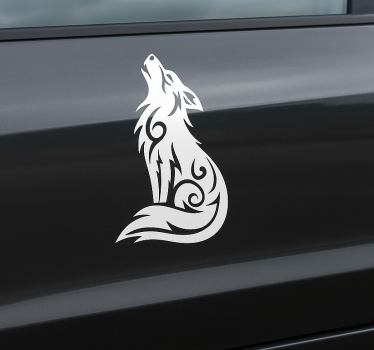 Bildekaler sittande vild alfavarg - Tenstickers