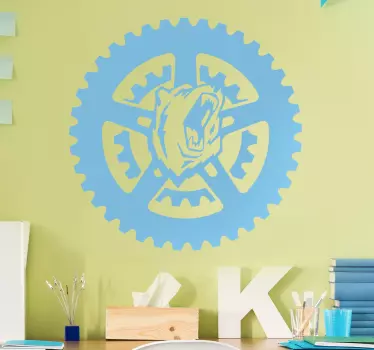 Björnhjul cykelvägg klistermärke - Tenstickers