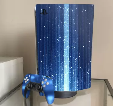 Blå abstrakt teknik playstation 5 dekal - Tenstickers
