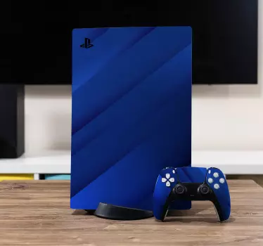 Blå bakgrund med linjer playstation 5 klistermärken - Tenstickers