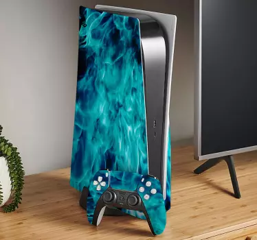 Blå brand playstation 5 klistermärke - Tenstickers