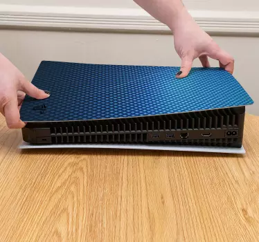 Blå kolfiber playstation 5 klistermärke - Tenstickers
