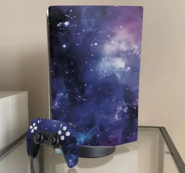 Blå lila galax playstation 5 klistermärke - Tenstickers