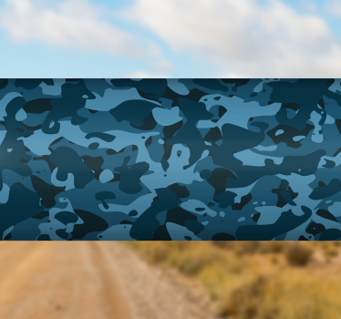 Blå militärmönster cykeldekal - Tenstickers
