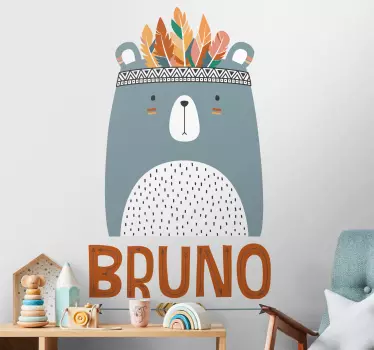Blå nordisk björn med anpassningsbart namn anpassad klistermärke - Tenstickers
