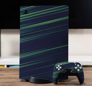 Blå och gröna linjer playstation 5 dekal - Tenstickers