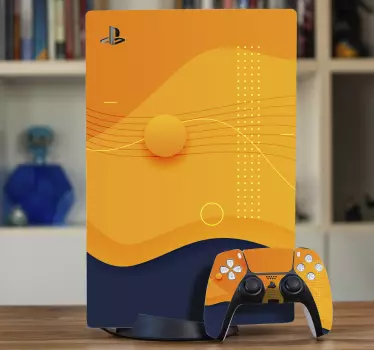Blå och orange oskärpa bakgrund playstation 5 klistermärken - Tenstickers