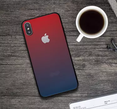 Blå och röd lutningsfärger iphone-dekal - Tenstickers