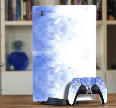 Blå och vit abstrakt playstation 5 dekal - Tenstickers