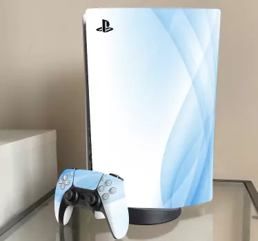 Blå och vita vågor abstrakt ps5 dekal - Tenstickers