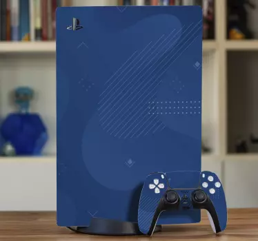 Blå vågor med fläckar playstation dekal - Tenstickers