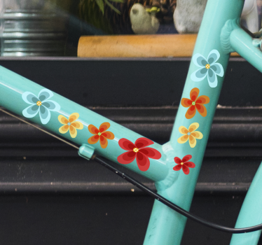 Blomma pack Klistermärke cykel - Tenstickers