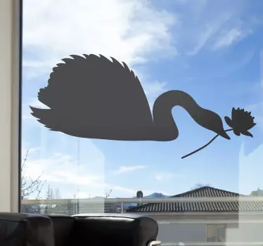 Blommasvan silhuett dekal - Tenstickers