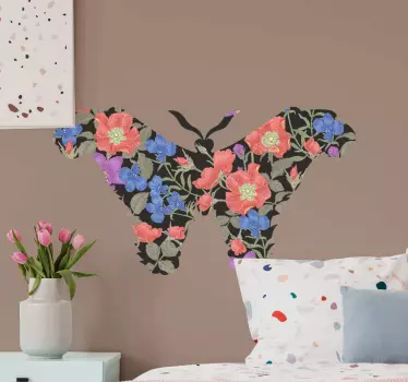 Blommig fjärilsform Väggklistermärken djur - Tenstickers