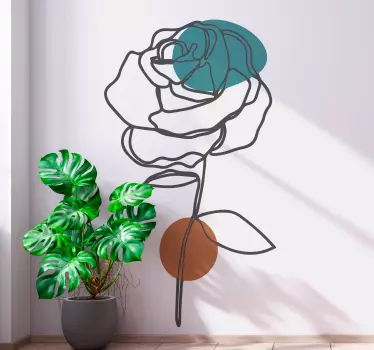 Blommönster av rosblommaväggdekor - Tenstickers