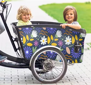 Blommor för lastcykeldekal - Tenstickers