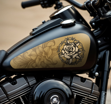Blommor motorcykelklistermärke - Tenstickers