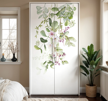 Blommor och blad klistermärken til möbler - Tenstickers