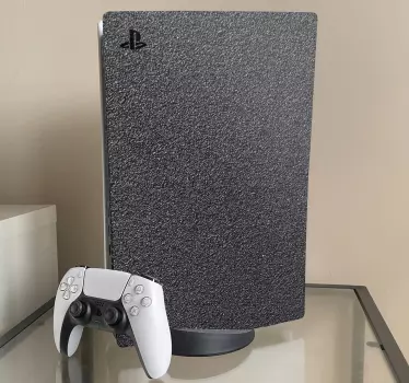 Borstad svart stål playstation 5 dekal - Tenstickers