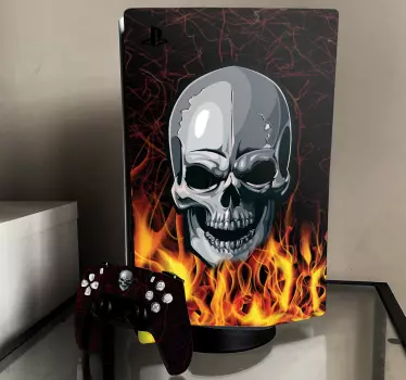 Brännande skalle playstation 5 klistermärken - Tenstickers