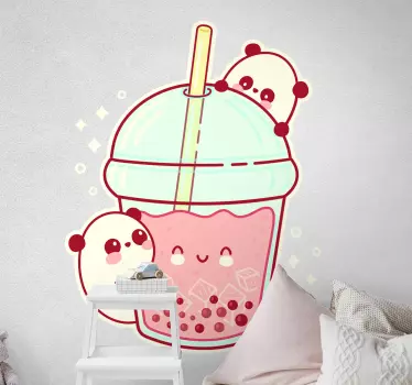 Bubbla panda skaka vilda djur klistermärke - Tenstickers