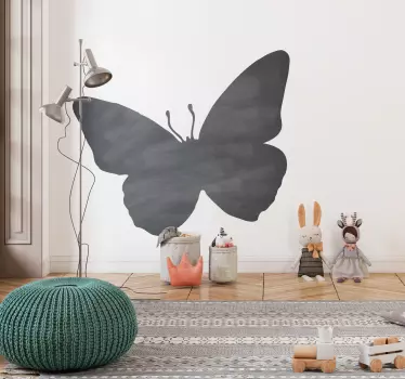Butterfly silhouette blackboard klistermärke - Tenstickers