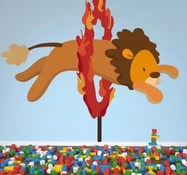 Cirkus eld lejon vägg klistermärke - Tenstickers