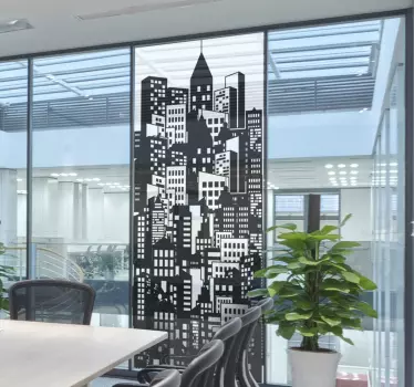 City skyline fönster film fönster dekal - Tenstickers