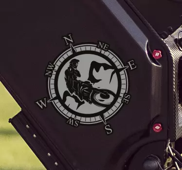 Cykel ryttare kompass motorcykel klistermärken - Tenstickers