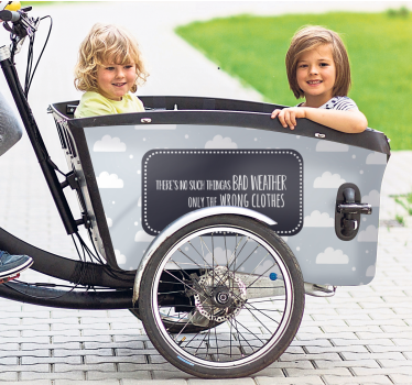 Dåligt väder citat för lastcykel vinyldekal - Tenstickers