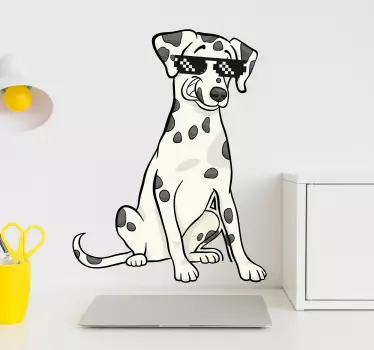 Dalmatiner med solglasögon väggdekal - Tenstickers