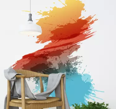 Dekorativ klistermärke färgglad splashdesign - Tenstickers