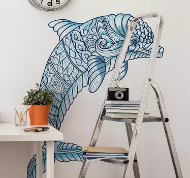 Dekorativt delfin fiskdekal - Tenstickers