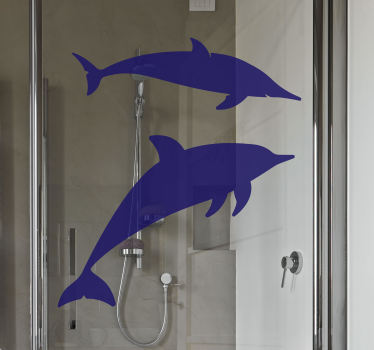 Delfin dusch klistermärke - Tenstickers