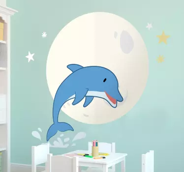 Delfin och måldjurmurens klistermärke - Tenstickers