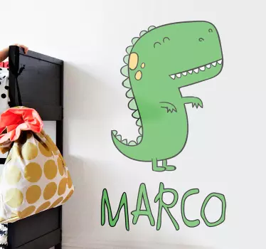 Dinosaur personifierad med namn klistermärke - Tenstickers