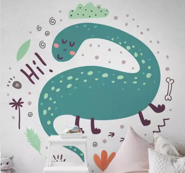 Dinosaurie dras barn drake vägg klistermärke - Tenstickers