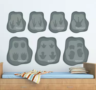 Dinosaurie fotavtryck barn väggdekor - Tenstickers