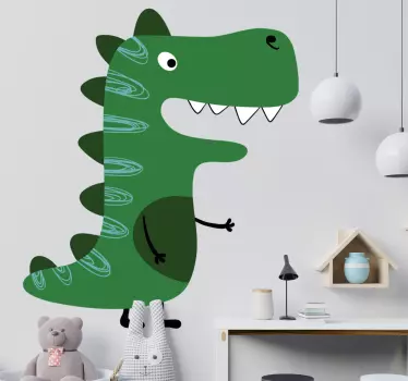 Dinosaurie grön dras vägg klistermärke - Tenstickers