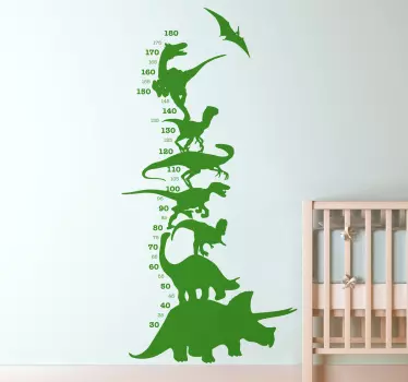 Dinosaurie höjddiagram dekal - Tenstickers